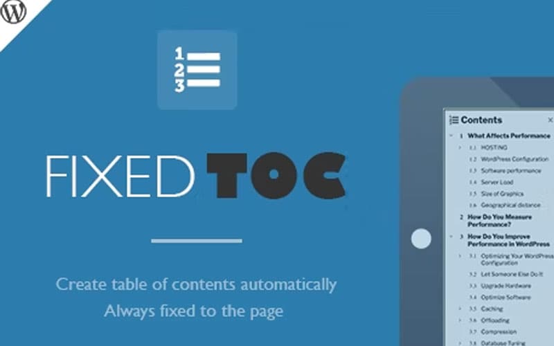 워드프레스 블로그 목차 플러그인 추천 Fixed TOC